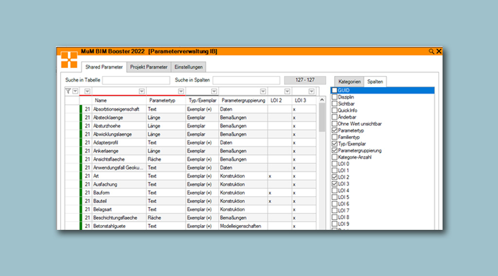 DB Parameter im BIM Booster