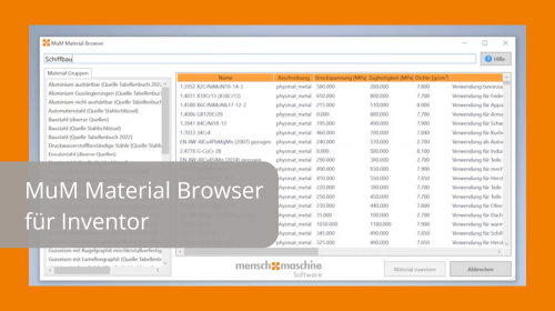 MuM Material Browser für Inventor