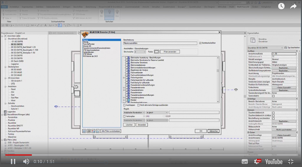 Schnelleres Auswählen sowie Ein- und Ausblenden über die MuM-Auswahl